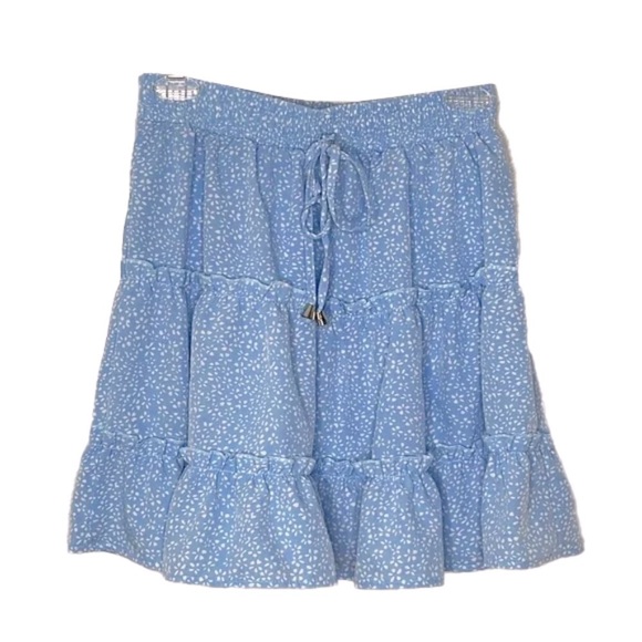 ❤️ 🆕 Mini Skirt Ruffled Boho Print High Waist Casual Swing Flowy Floral Size S - Picture 5 of 5